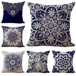 Pillow Classical Flower Cover Retro Style Living Roomm Home Decoration Square Throw Pillows Sofa Decor Pillowcase