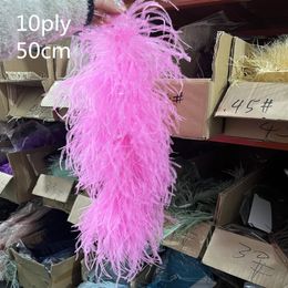 50 CM Ostrich Feather Boa Trimming 108642ply Natural Ostrich Feather Clothing Shawl Wedding Decoration plume scarf Customiz 240417