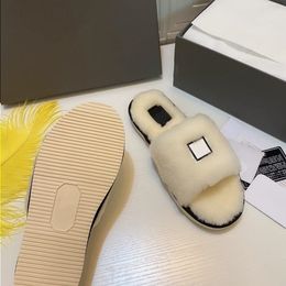 Fashion Top-quality Sheep Classic Indoor Flat Slippers Delicate White Women's Luxury 35-40 Integrated Furry Super Shoes Soft Fur S Iahe