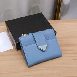 The New Small Leather Triangle wallets coin purse Womens luxury Designer cards credit purse holder mens with box cardholder wallet 9 card slots key pouch purses