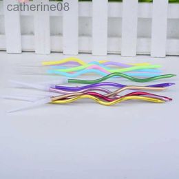 SJW0 Candles 6pcs Creative Threaded Candle Curved Cake Candle Cupcake Toppers Candle Toppers Birthday Wedding Baby Shower Decoration Supplies d240429