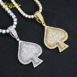 China Jewellery factory Ace poker iced out rapper Jewellery necklace vvs moissanite diamond hip hop pendantDesigner Jewellery