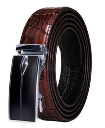 Belts High Quality Crocodile Pattern Genuine Leather Belt Designer Alloy Automatic Buckle For Men Luxury Gift Box Set DiBanGuBelts8827996