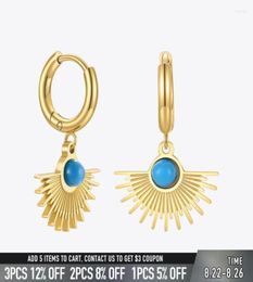 Dangle Earrings ENFASHION Vintage Fan Drop For Women Stainless Steel Fashion Jewellery Pendientes Mujer Gift Gold Colour Earings E2113233819