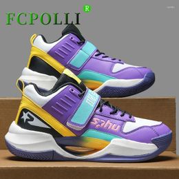 Basketball Shoes Super Cool Male Training Black Purple Sport Boy Outdoor Mens Wearable Boots