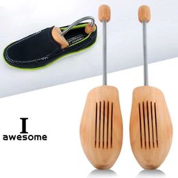 1 Pair Wooden Shoe Tree Unisex Highgrade Spring Shoes Adjustable Support Stretcher Shaped Fixed Without Distortion 240419