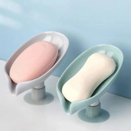 Set CX Suction Cup Soap Dish For Bathroom Shower Portable Leaf Soap Holder Plastic Sponge Tray For Bathroom Kitchen Accessories