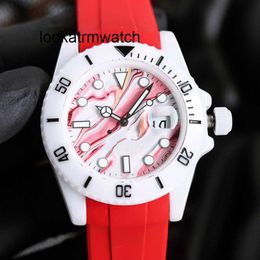 Automatic Watch RLX Clean Factory Ceramic Case Watch Mens Luxury Automatic Watches 41mm Full Rubber Strap Swimming Wristwatches Sapphire