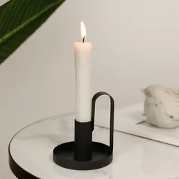 Candle Holders Iron Black Nordic Simple Style Wrought Rack Home Party Festival Decoration Metal Crafts Bases