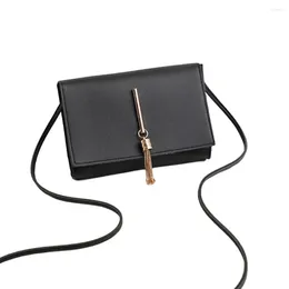 Evening Bags Women Ladies Solid Shoulder PU Leather Crossbody Bag Daily Large Capacity Simple Tassel Decor Fashion Purse Handbag Casual