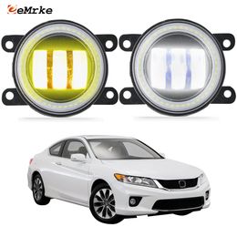 EEMRKE Led Fog Lights Assembly 30W/ 40W for Honda Accord Coupe 2013 2014 2015 with Clear Lens Angel Eyes DRL Car Daytime Running Light 12V Fog Lamp