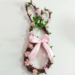 Decorative Flowers 2024 Shape Wreath Pendant Delicate Stylish Indoors Hanging Artwares For Daily Life