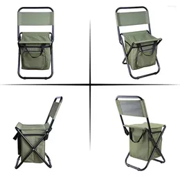 Camp Furniture Multifunctional Folding Camping Ultralight Chair With Portable Thermostatic Storage Bag Pockets For Travel Fishing Seat Stool