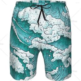 Men's Shorts Sea Wave Spindrift Fashion Breathable Beach Board Swim Trunks Quick Dry