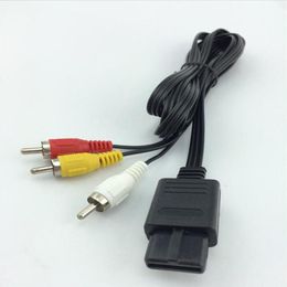 180CM 3RCA Cable AV TV RCA Video Cord Cable For Game CubeFor SNES Game Cube For N64 64 Whole 100PcsLot4344493