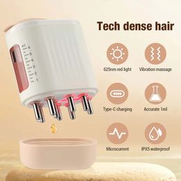 Micro flow head massager LED vibration massage comb portable scalp liquid oil applicator nourishing hair growth brush 240429