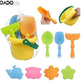 Sand Play Water Fun Silicone Beach Toys Sand Castle Molds Accessories for Kids Boys Travel Shovel Bucket Set Baby Water Play Toddler Outdoor Sandbox d240429