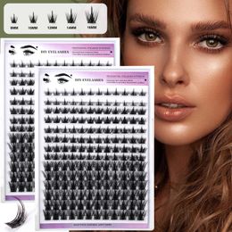 DIY self grafting false eyelashes Grafting Segmented Lashes Extension Single Clusters Thick False Eyelashes Makeup For Women Tweezers set with glue