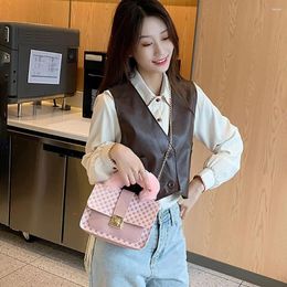 Bag Plush Handle Shoulder Gentlewoman Print Latch Crossbody Chain Korean Style Ladies Phone Madien