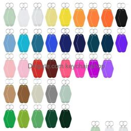 Keychains Lanyards Keychains Lanyards 72 Pcs Motel Keychain Blanks El Retro Vintage Plastic Lage Tags Rhombus Christmas Key Labels D Dh0Ae