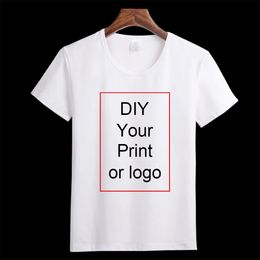 Customised Printed Fashion Cotton T shirt Man Women Top DIY Your Like Po or White Children T-shirt Custom Top Tshirt 240428