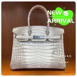 Totes Bag 10A Crocodile Handmade Genuine Leather Jizhenlong Pure Handmade High-end Custom Platinum Bag 30cm Imported Nile Real Skin Himalaya WN-X1SG