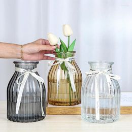 Vases Direct Selling Hydroponic Colored Vertical Wavy Vase For Home Decoration Glass Indoor