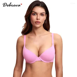 Bras DOBREVA Women's Push Up T-Shirt Bra Underwire Padded Plunge Full Coverage Smooth