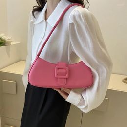 Evening Bags Fashion Designer Handbags And Purses Women Shoulder Bag Simple Style Solid Color PU Leather Ladies Underarm