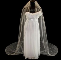 3M Cathedral White Ivory Wedding Veil Crystal Bridal Veils With Comb 1T9414121