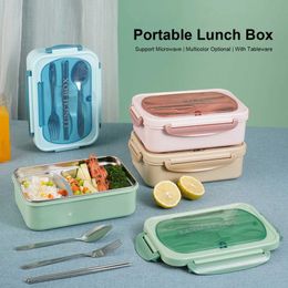 Bento Boxes Portable Lunch Box 304 Stainless Steel Leakproof Divided Food Containers with Spoon and Chopsticks