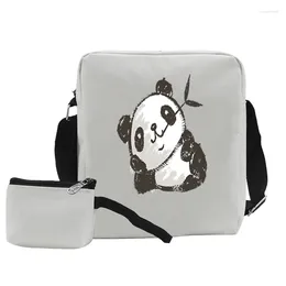 Bag Mini Canvas Crossbody Bags Women Cartoon Panda Small Messenger Harajuku Fashion Unisex Shoulder Teenager Handbags