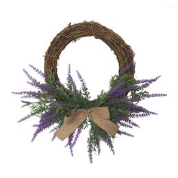 Decorative Flowers Handwork Rattan Lavender Wreath Artificial Garlands Wedding Party Decoration Pography Props