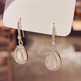 Stud Earrings European And American Simple Temperament Teardrop Tulip Set Retro Fashion Earring Dangler Accessories