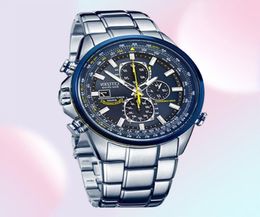 Men039s Watch Top Luxury Business Quartz Watch Men Waterproof Blue Angel World Chronograph Casual Steel Band Watch Waterproof 29130789