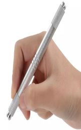 Quality Professional Manual Zinc Alloy Embroidered Eyebrow Tattooing Pen Dualhead Permanent Eyebrow Tattoo Pen for Skin Beauty9674713