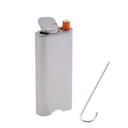 Smoke Accessories Metal Dugout Smoking Case Straight Smoke Pipe Set Include Pipe Dry Herb Case + One Hitter + Metal Pipe Cleaner bong Smoking Set