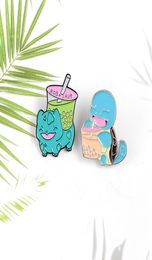 New Turtle Drink Beverage Pearl Milk Tea Brooch Creative Popular Cartoon Cute Animal Pins Student Wild Gift Jean Female Enamel6026980