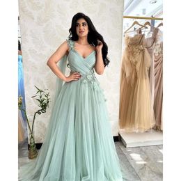 A-Line Prom Ebi Sage Aso Dress Lace Beaded Evening Formal Party Second Reception Birthday Bridesmaid Engagement Gowns Dresses Robe De Soiree Zj368 es