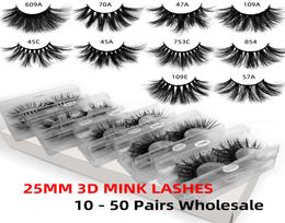 Fluffy Lashes 25 mm Thick Mink Lashes 3D Eyelashes Cruelty Soft Real Hair Dramatic Long Natural False Eyelashes Extension Las5059088