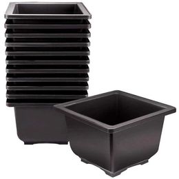 Planters Pots Hot selling 15 pieces of 5.1 inch flower pots square plastic bonsai garden indoor and meat planter containers Q240429