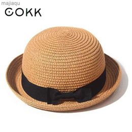 Caps Hats Women Summer Sunshreen Słomka Hat Women Runked Brim Rodzice i Childrens Sunshine Travell240429