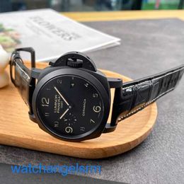 Leisure Wrist Watch Panerai Luminor Series 44mm Diameter Automatic Mechanical Watch Calendar Display Mens Watch Black Ceramic PAM00441