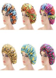 Extra Large Sleep Cap African Print fabric Ankara hair bonnet Satin Lined sleep cap Night Sleep Hat Ladies Turban8124435