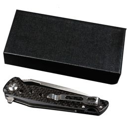 D2 Blade Camping Knife Hunting Pocket Knife Outdoor Tool with High Quality Carbon Fibre Handle