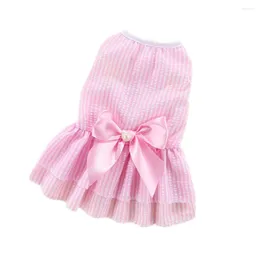 Dog Apparel Puppy Vertical Striped Butterfly Skirt Summer Small Medium Pet Princess Wedding Dress Cat Clothes