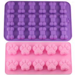 Moldes de cozimento Mujiang Puppy Dog and Bone Bandys Silicone Pet Treat Moldes Soop Soop Chocolate Candy Mold Bolo Decorating