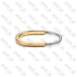 tiffanyjewelry Designer Charm Bracelets High Quality Trend Brand Luxury Jewellery Bangles for Women Classics Geometric Zircon Lock Rose Gold 352