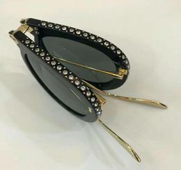 0307s Sunglasses Glasses alone Folding Black Rhinestone Lens 0307 Fashion Sunglasses Eyewear Summer New with Box3678177