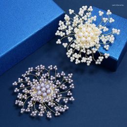 Brooches Fashionable Imitation Pearl Snowflake Temperament Brooch Personalised Luxury Elegance Women's Clothing Accessories Pins Jewellery